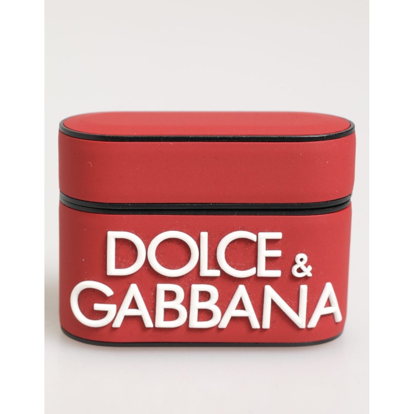 Dolce & Gabbana Red White Silicone Embossed Logo Accessory Airpods Case Dolce & Gabbana