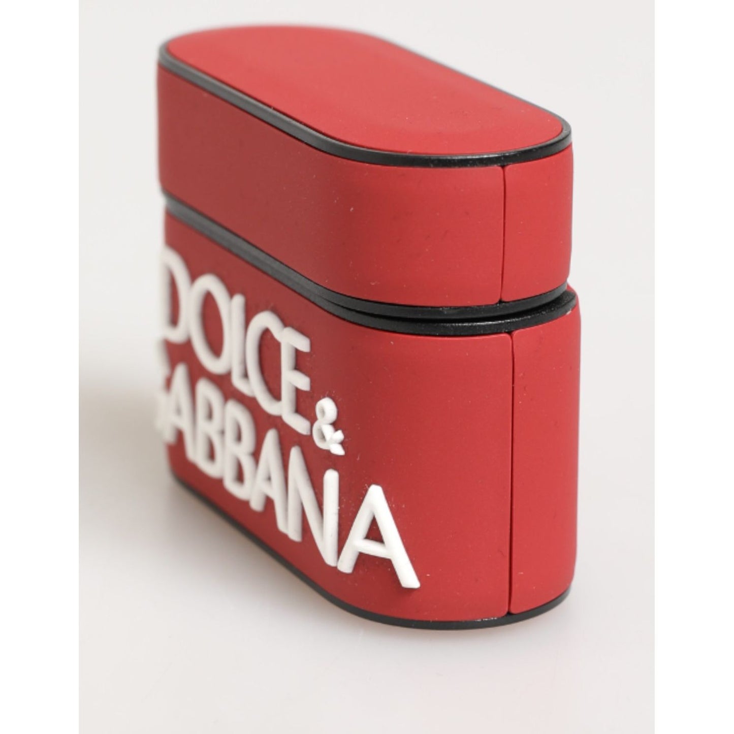 Dolce & Gabbana Red White Silicone Embossed Logo Accessory Airpods Case Dolce & Gabbana