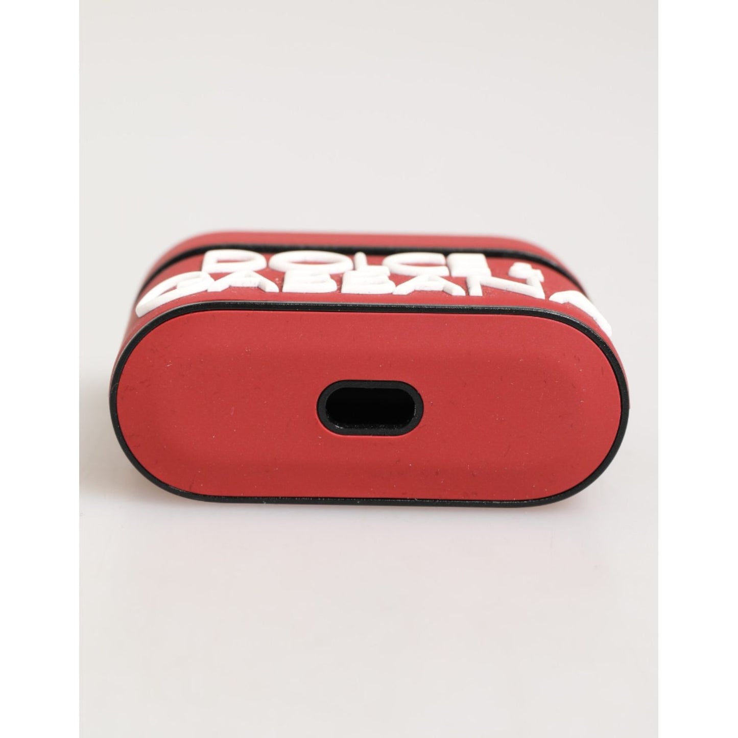 Dolce & Gabbana Red White Silicone Embossed Logo Accessory Airpods Case Dolce & Gabbana