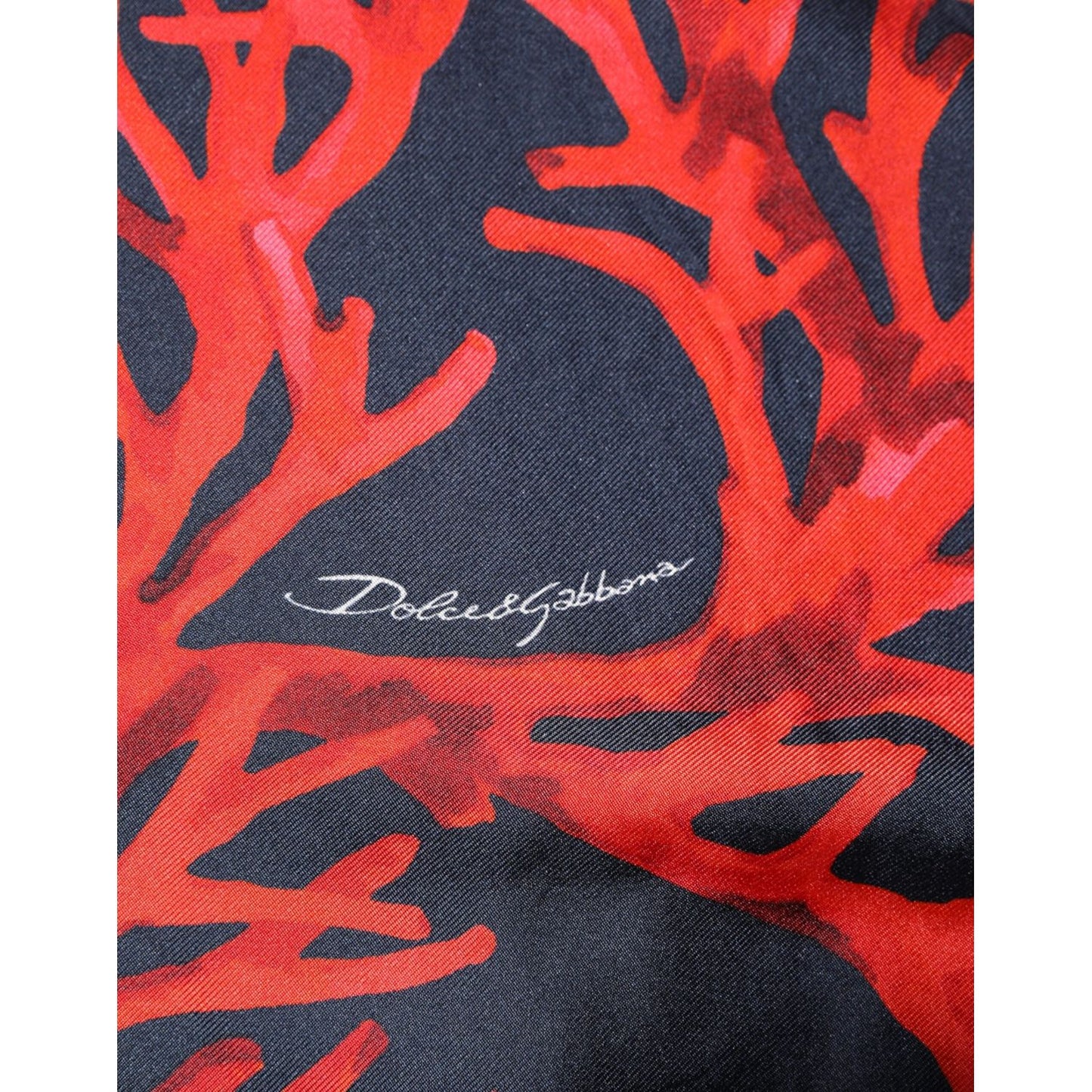 Dolce & Gabbana Silk Navy Red Coral Print Pullover Sweater Dolce & Gabbana