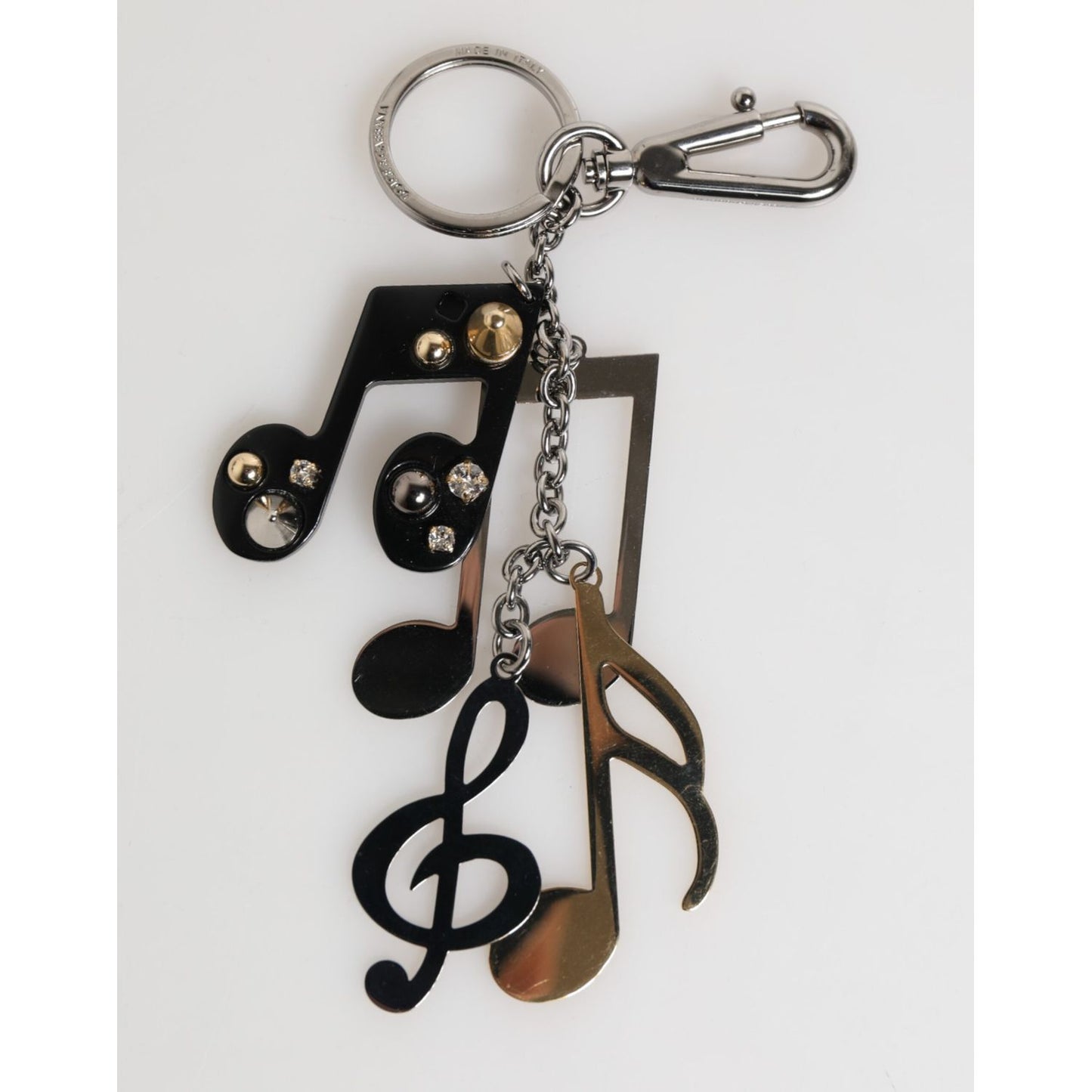 Dolce & Gabbana Silver Musical Note Key Holder Keychain Bag Charm Keyring Dolce & Gabbana