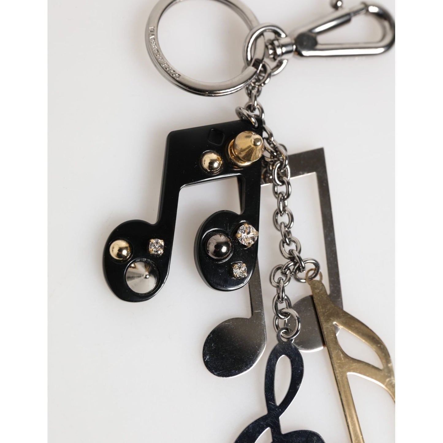 Dolce & Gabbana Silver Musical Note Key Holder Keychain Bag Charm Keyring Dolce & Gabbana