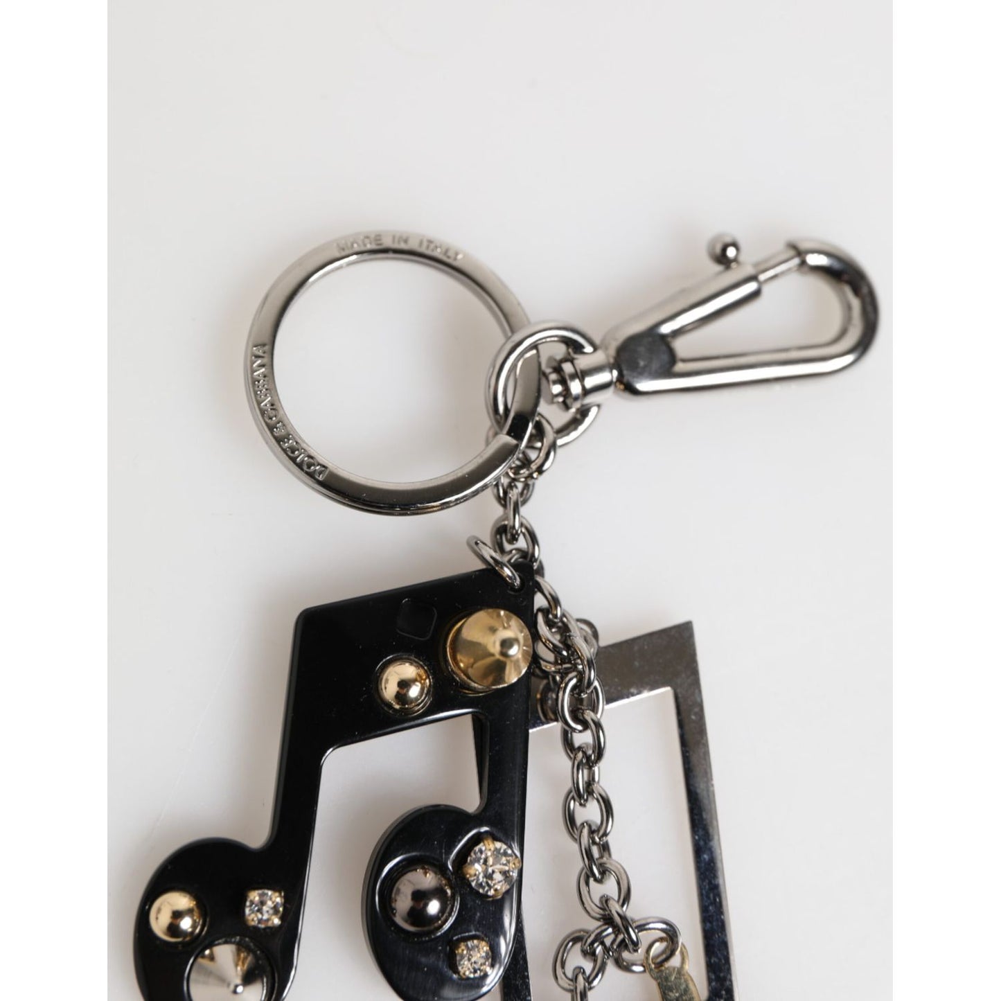 Dolce & Gabbana Silver Musical Note Key Holder Keychain Bag Charm Keyring Dolce & Gabbana