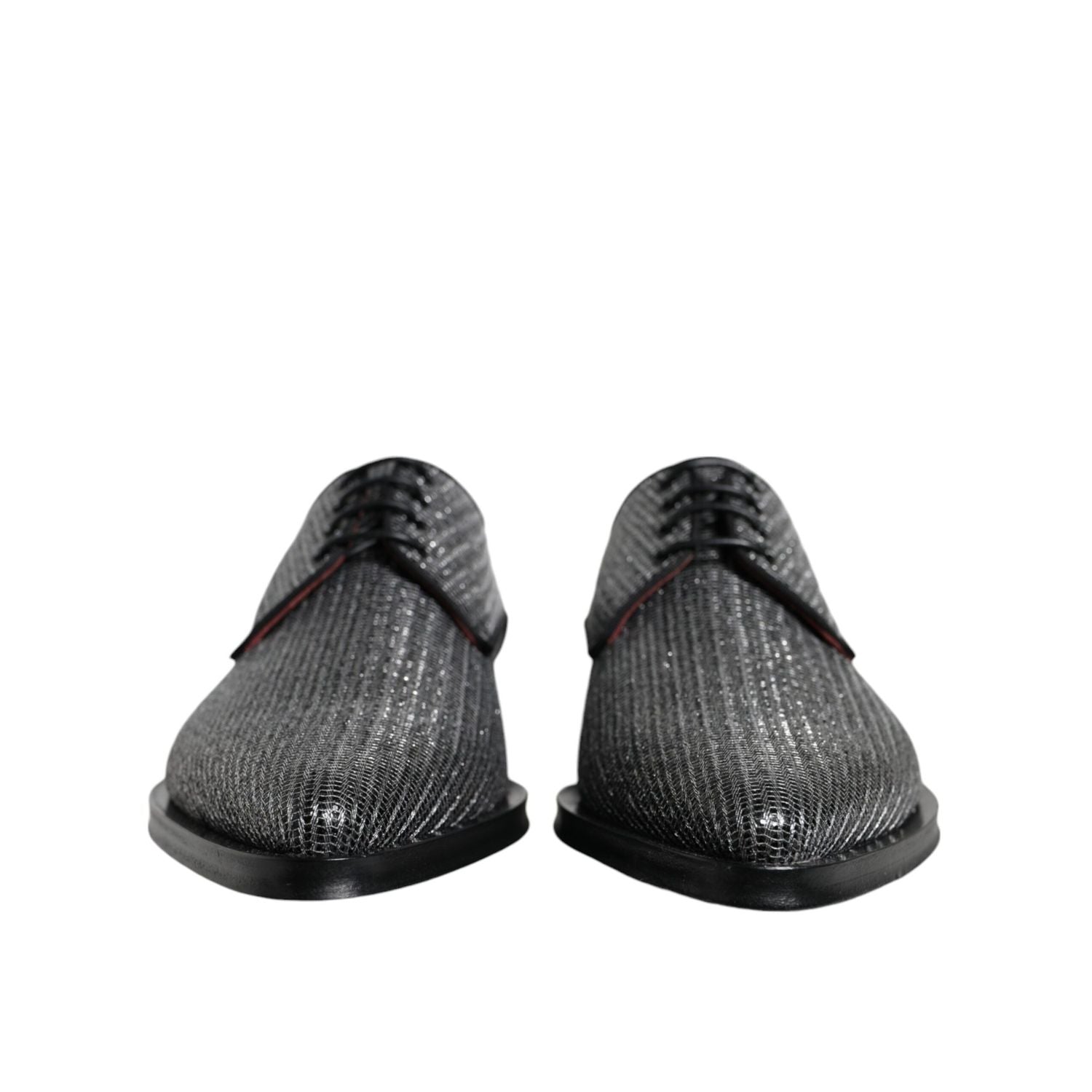 Dolce & Gabbana Silver Polyurethane Derby Formal Dress Shoes