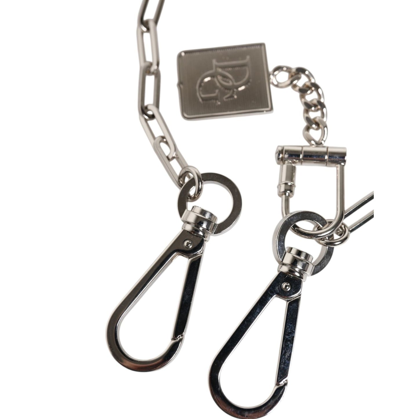 Dolce & Gabbana Silver Tone Metal Chain DG Charm Belt Keychain Dolce & Gabbana
