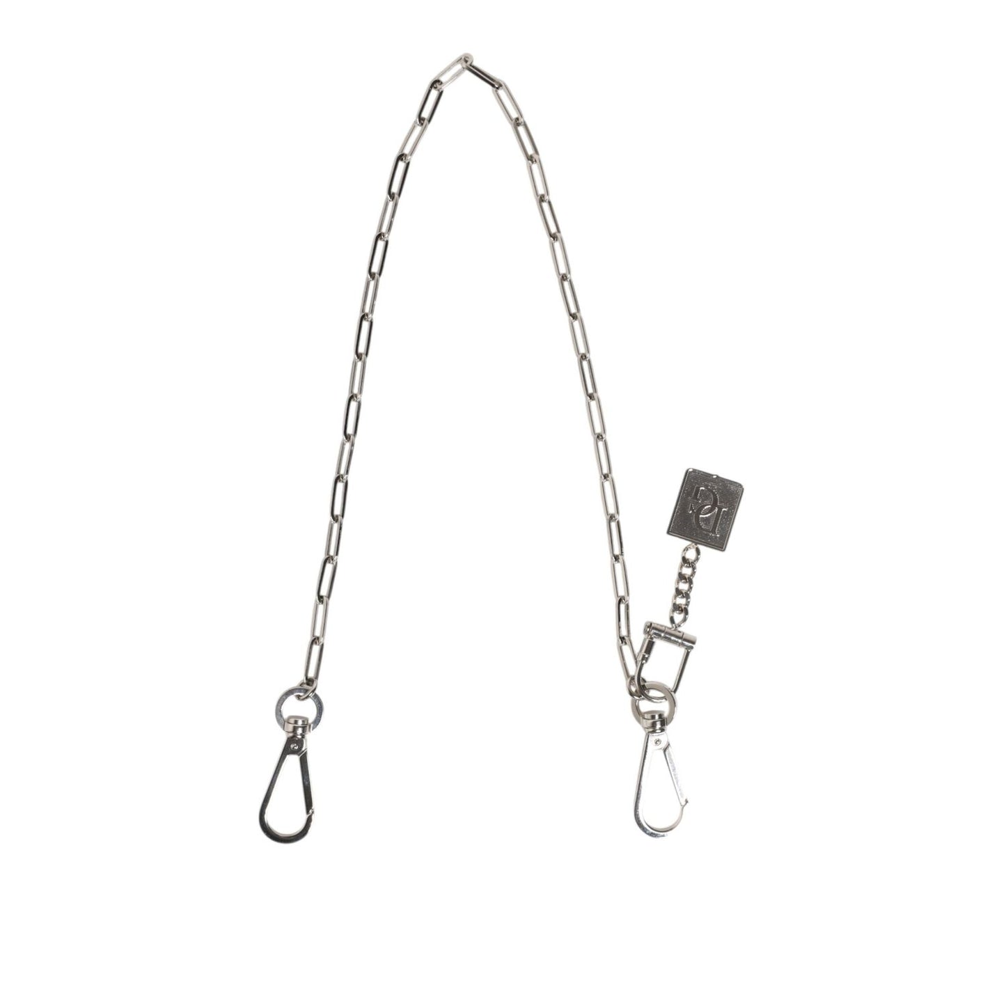 Dolce & Gabbana Silver Tone Metal Chain DG Charm Belt Keychain Dolce & Gabbana