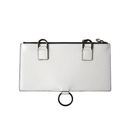 Dolce & Gabbana White Calfskin Leather Large Crossbody Card Holder Wallet Dolce & Gabbana