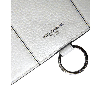 Dolce & Gabbana White Calfskin Leather Large Crossbody Card Holder Wallet Dolce & Gabbana