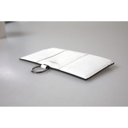 Dolce & Gabbana White Calfskin Leather Large Crossbody Card Holder Wallet Dolce & Gabbana