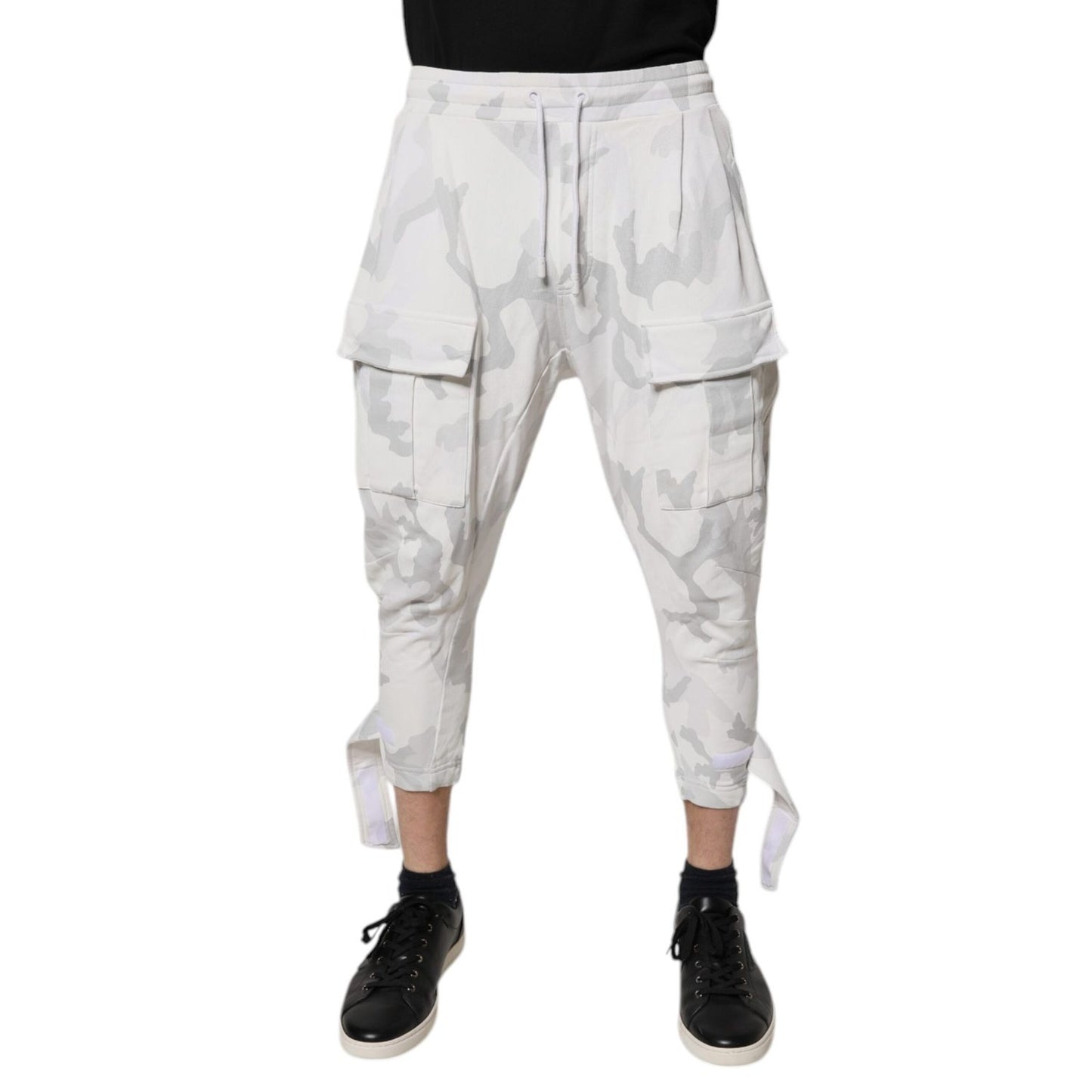 Dolce & Gabbana White Camouflage Cargo Jogger Sweatpants Pants