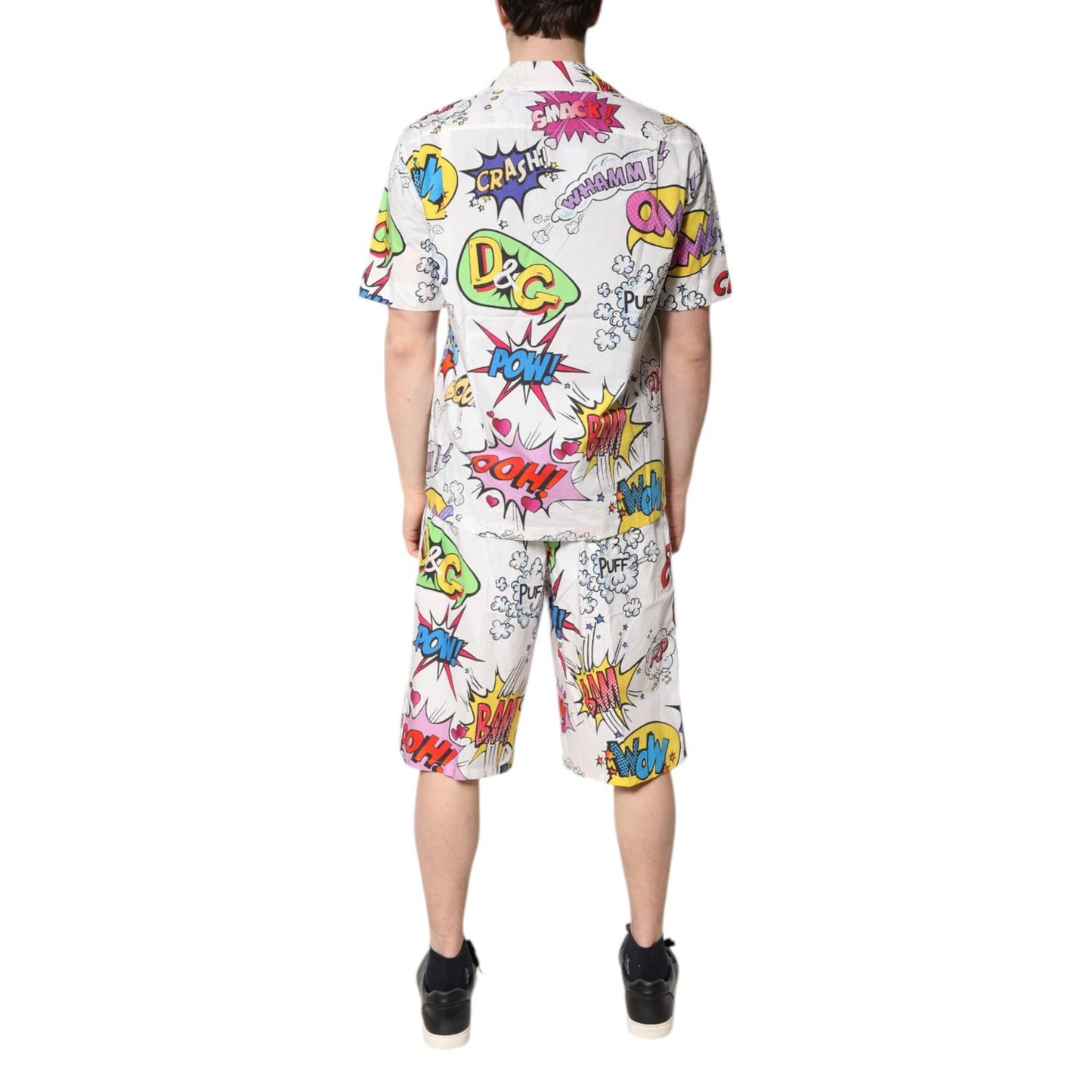 Dolce & Gabbana White Cartoon Print Cotton Men Pajama Set Sleepwear Dolce & Gabbana