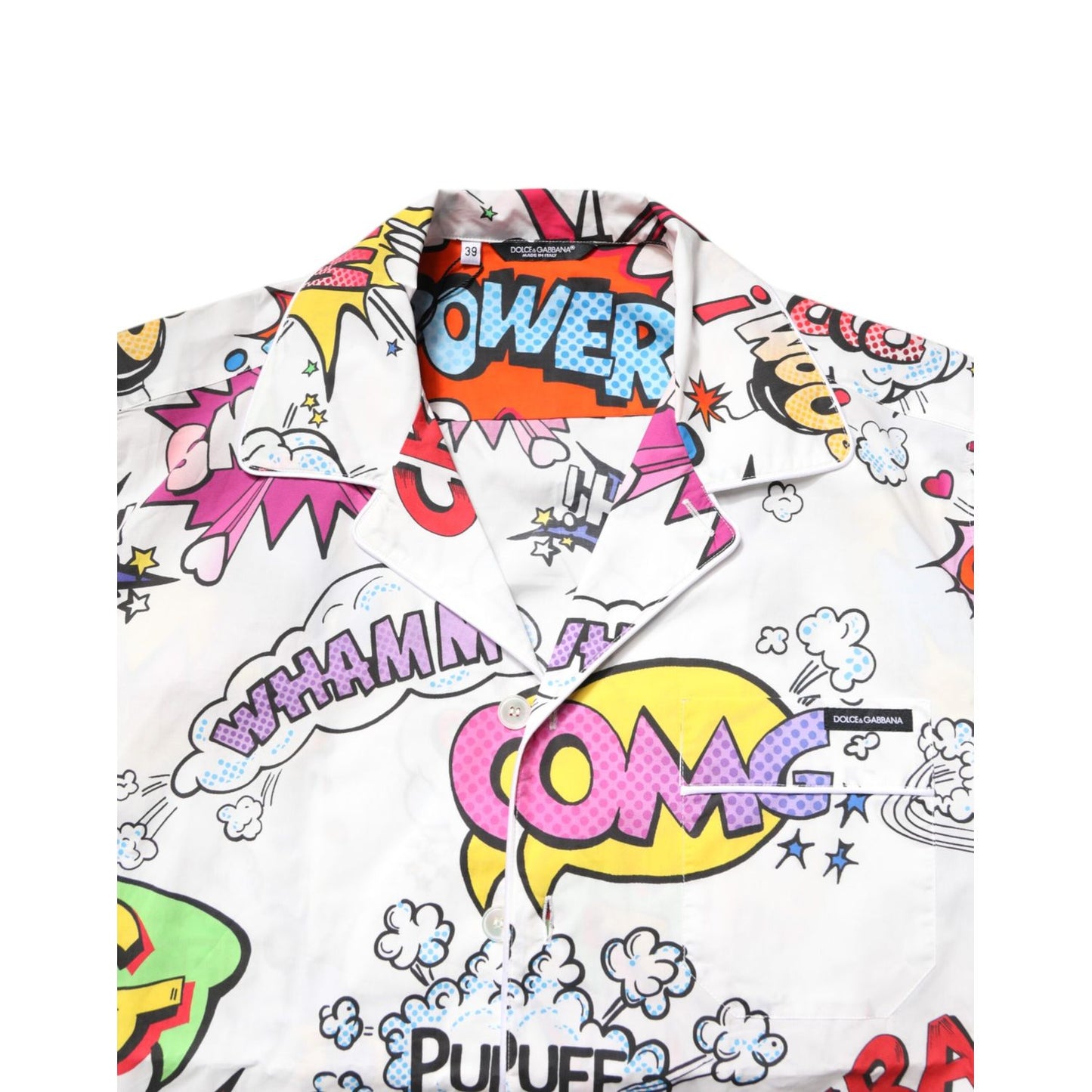 Dolce & Gabbana White Cartoon Print Cotton Men Pajama Set Sleepwear Dolce & Gabbana