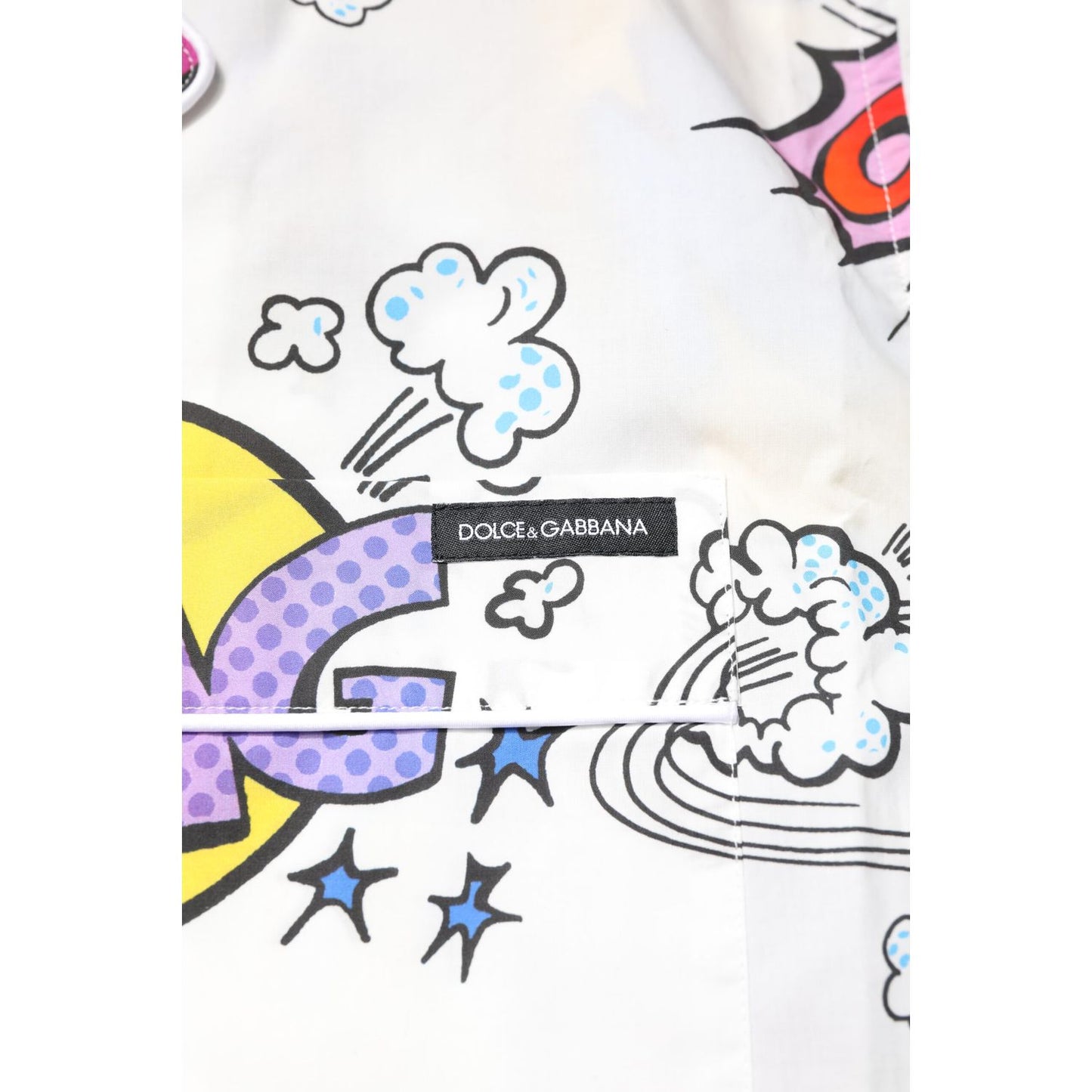Dolce & Gabbana White Cartoon Print Cotton Men Pajama Set Sleepwear Dolce & Gabbana