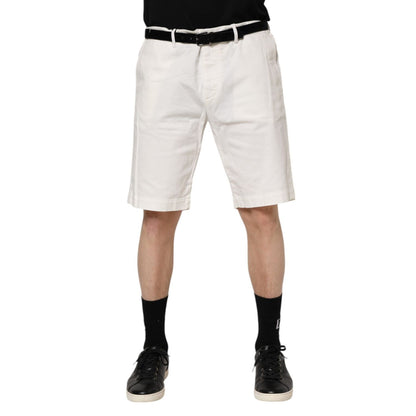 Dolce & Gabbana White Chinos Cotton Stretch Men Casual Shorts Dolce & Gabbana