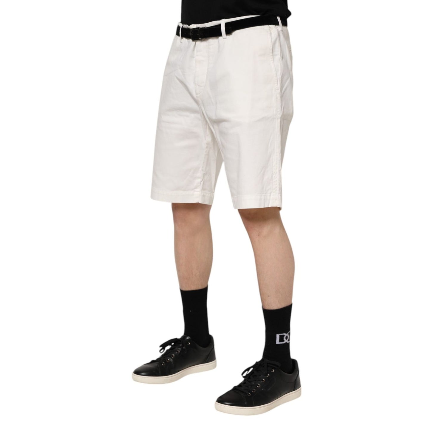 Dolce & Gabbana White Chinos Cotton Stretch Men Casual Shorts Dolce & Gabbana