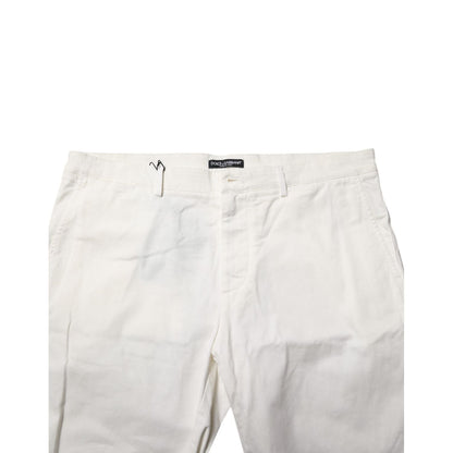 Dolce & Gabbana White Chinos Cotton Stretch Men Casual Shorts Dolce & Gabbana