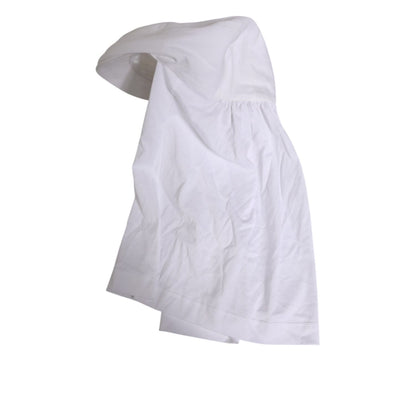 Dolce & Gabbana White Cotton DG Logo Plaque Baseball Balaclava Hat Dolce & Gabbana