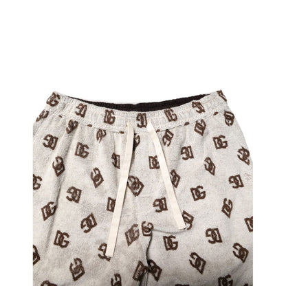 Dolce & Gabbana White Cotton DG Mania Print Men Bermuda Shorts Dolce & Gabbana