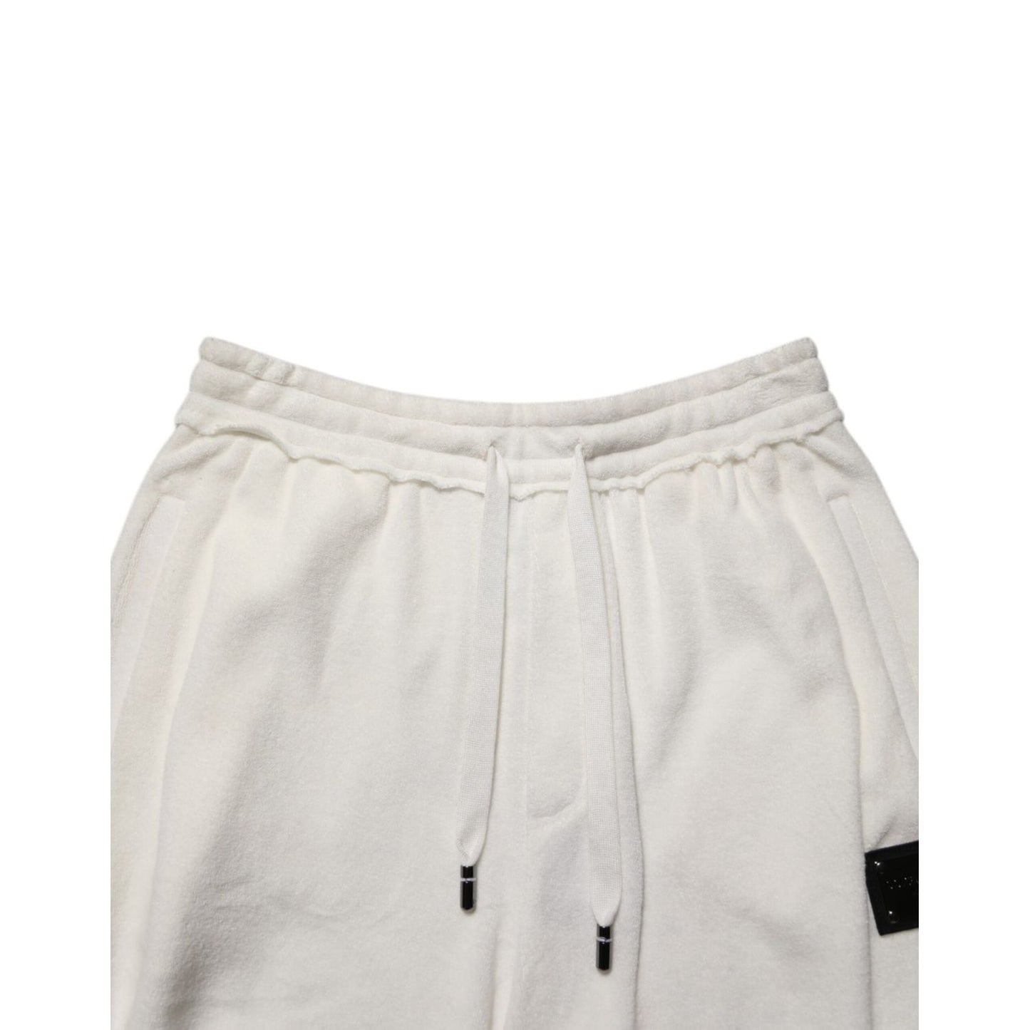 Dolce & Gabbana White Cotton Logo Plaque Men Bermuda Shorts Dolce & Gabbana