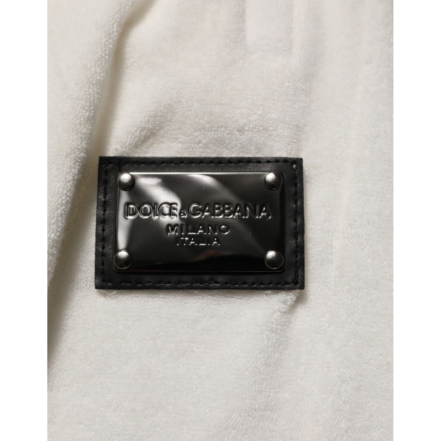 Dolce & Gabbana White Cotton Logo Plaque Men Bermuda Shorts Dolce & Gabbana