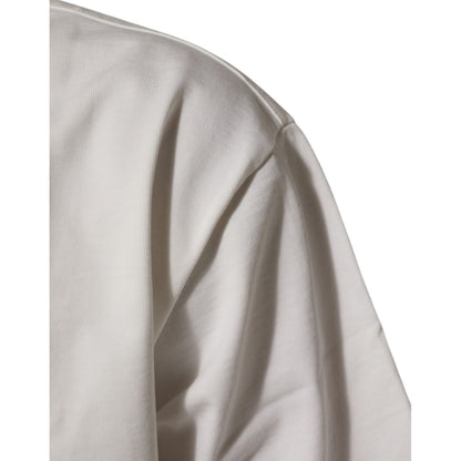 Dolce & Gabbana White Cotton Logo Print Crew Neck Men T-shirt Dolce & Gabbana