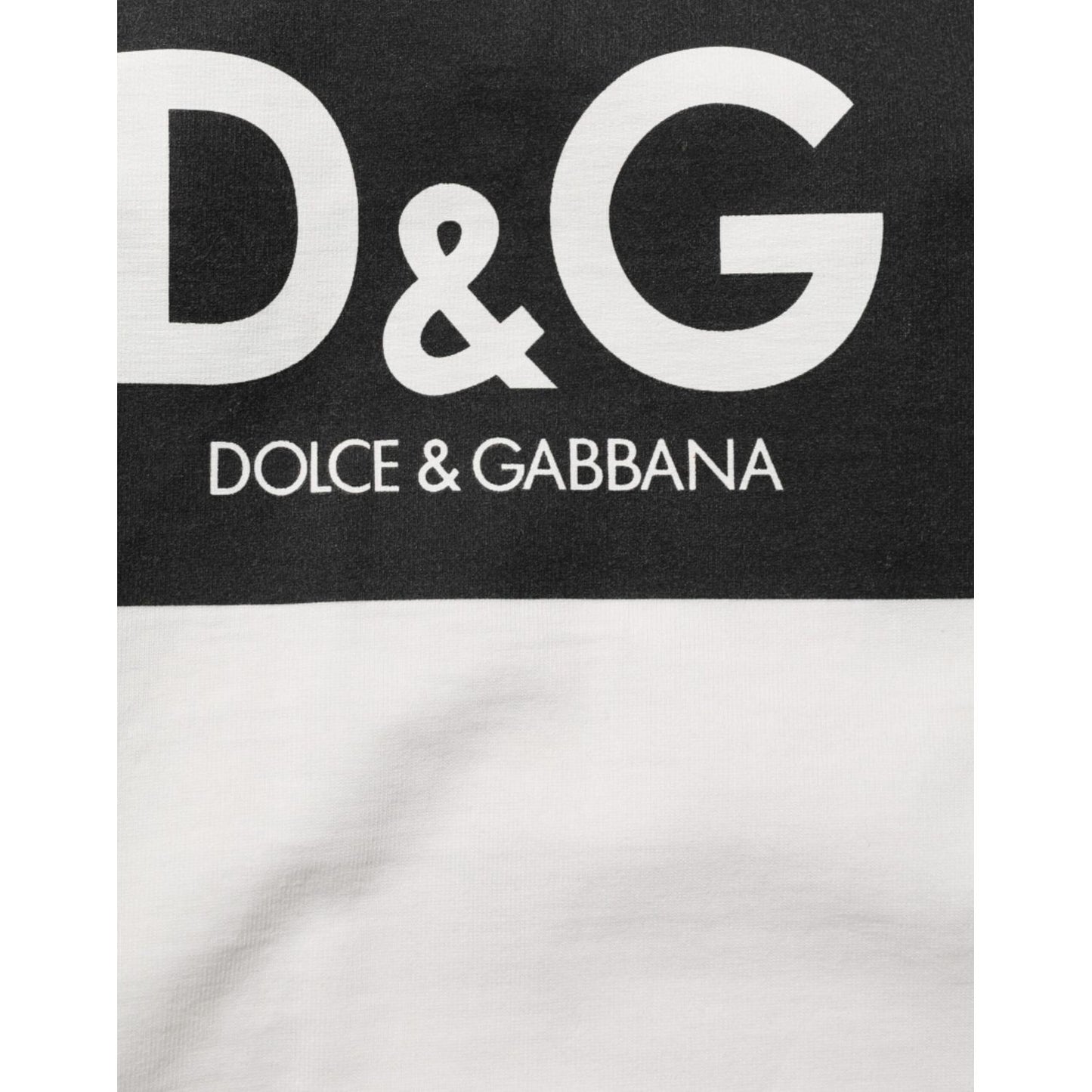Dolce & Gabbana White Cotton Logo Print Crew Neck Men T-shirt Dolce & Gabbana