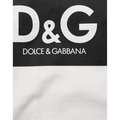 Dolce & Gabbana White Cotton Logo Print Crew Neck Men T-shirt Dolce & Gabbana