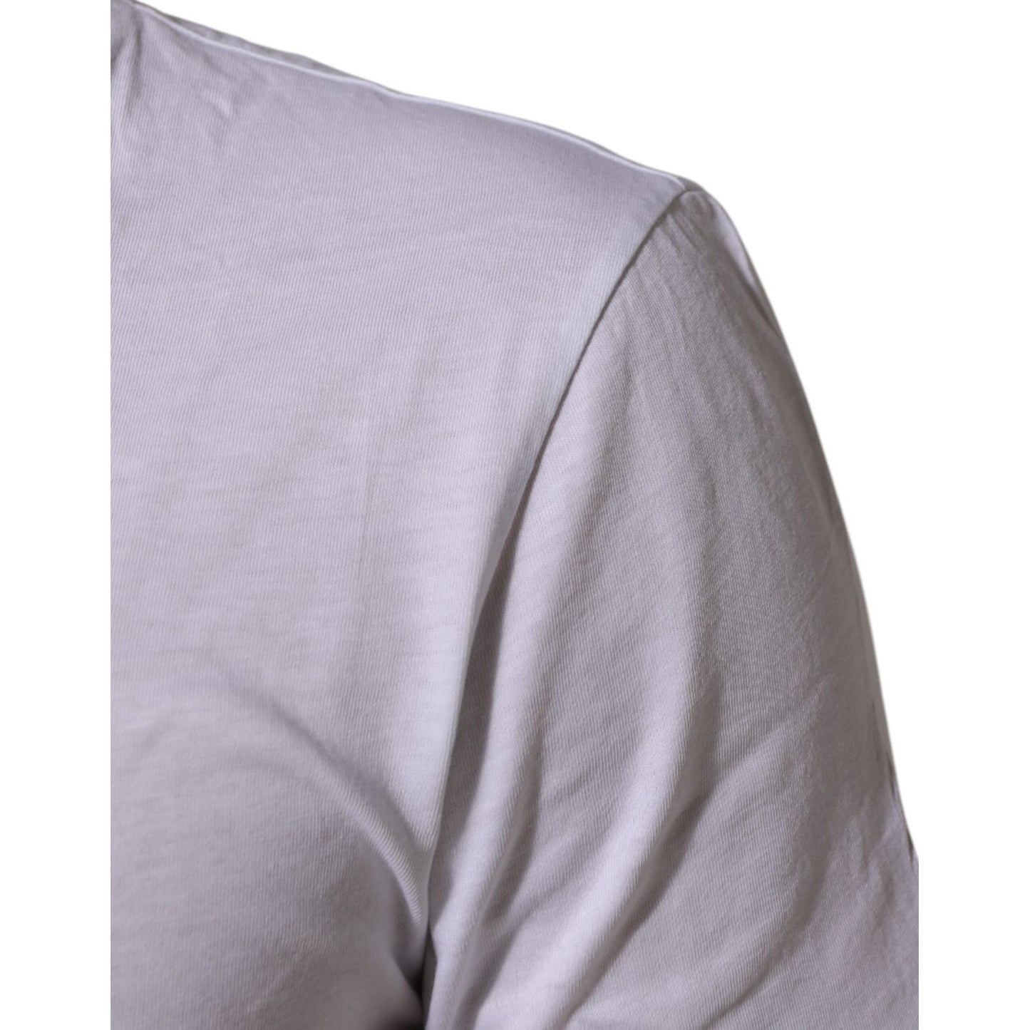 Dolce & Gabbana White Cotton Logo Print Crew Neck T-shirt Dolce & Gabbana