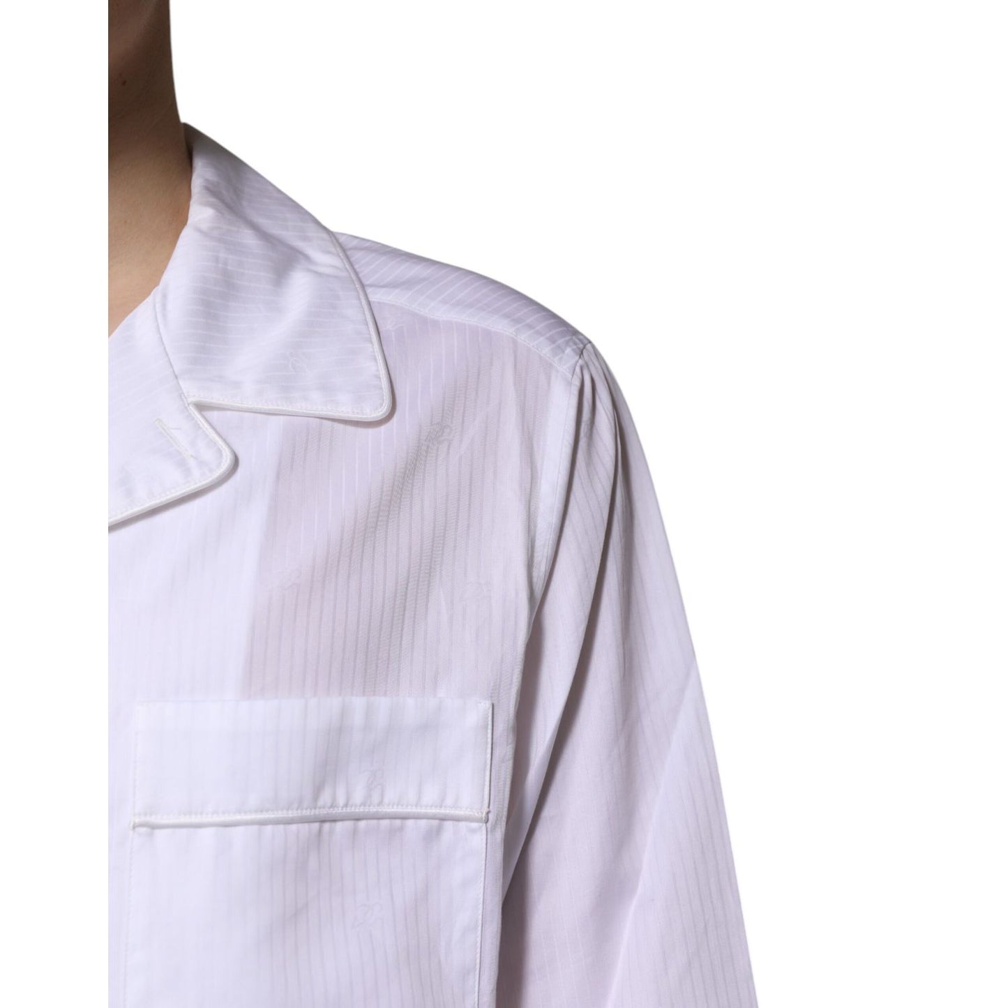 Dolce & Gabbana White Cotton Shirt Pants Pajama Set Sleepwear Dolce & Gabbana