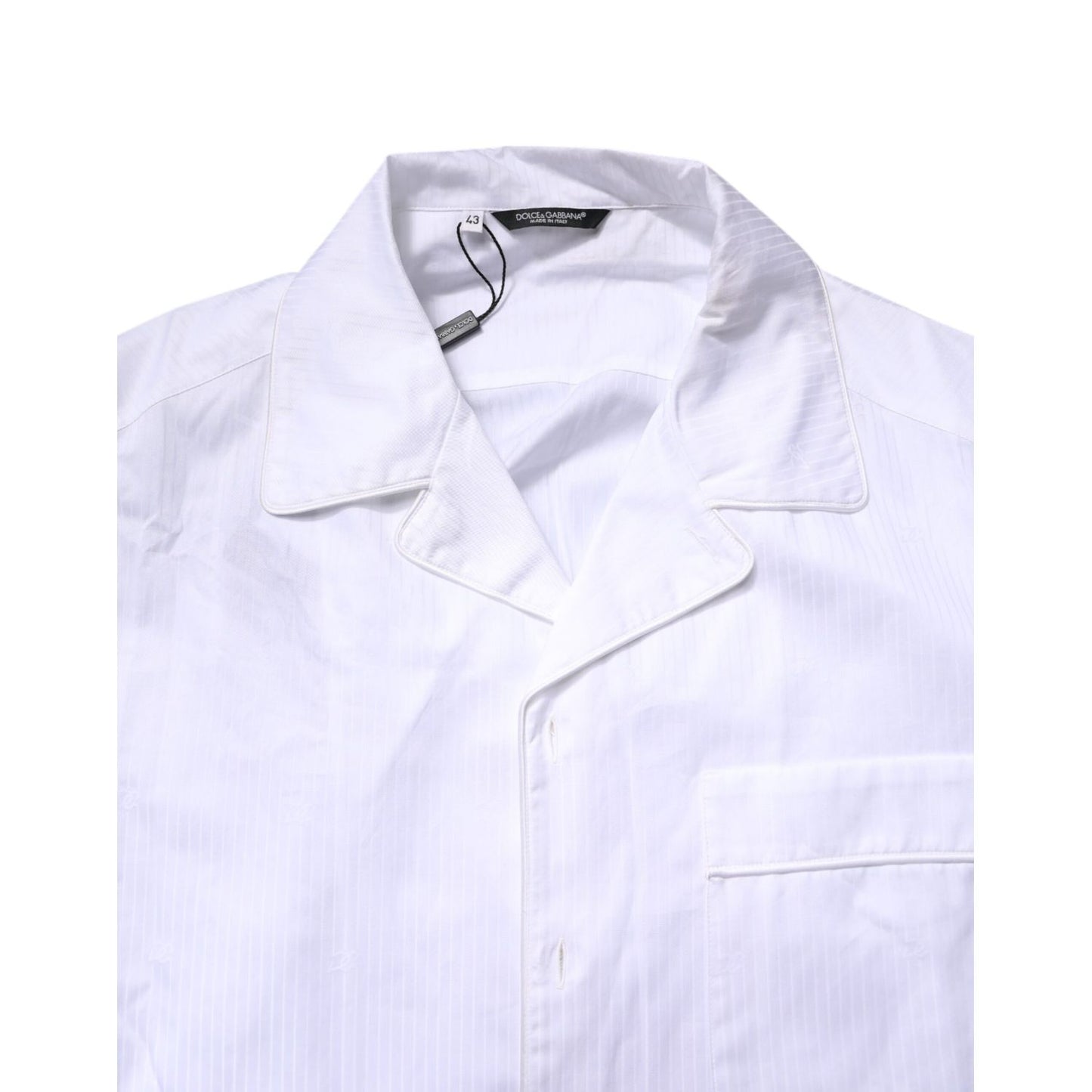 Dolce & Gabbana White Cotton Shirt Pants Pajama Set Sleepwear Dolce & Gabbana