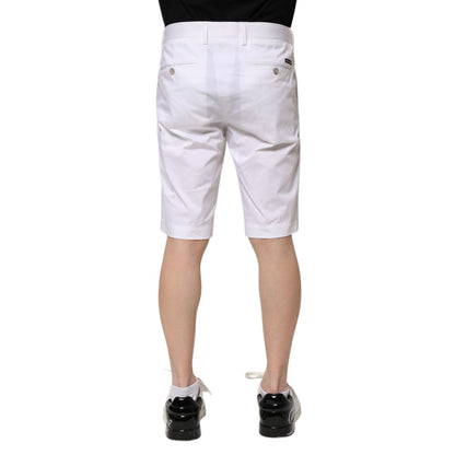 Dolce & Gabbana White Cotton Stretch Men Denim Bermuda Shorts Dolce & Gabbana