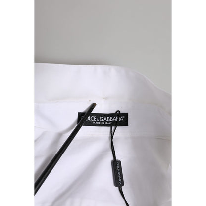Dolce & Gabbana White Crystal Embellished Dress Shirt Top Dolce & Gabbana