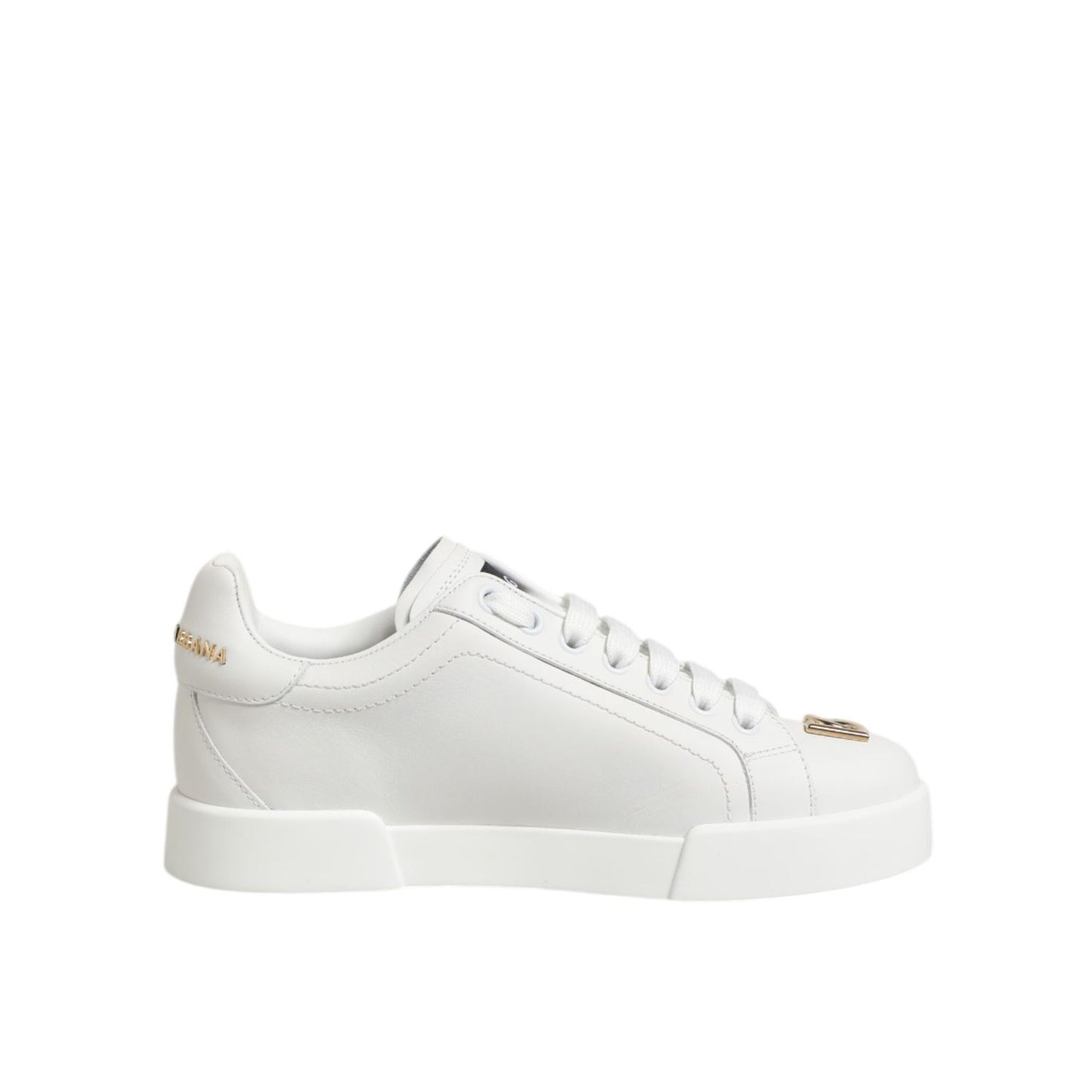 Dolce & Gabbana White DG Leather Low Top Sneakers Shoes Dolce & Gabbana