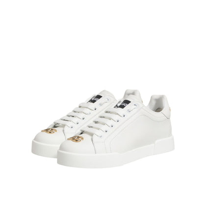 Dolce & Gabbana White DG Leather Low Top Sneakers Shoes Dolce & Gabbana