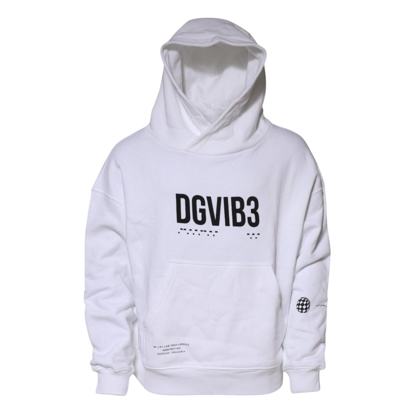 Dolce & Gabbana White DG Vib3 Hooded Men Sweatshirt Sweater Dolce & Gabbana
