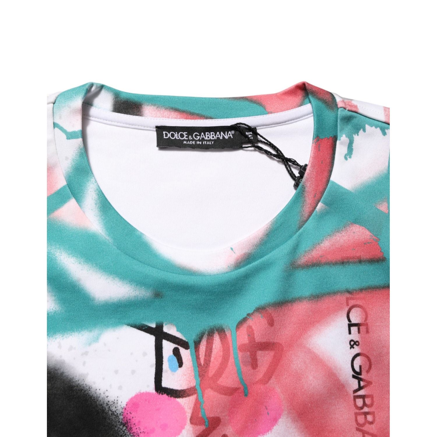 Dolce & Gabbana White Graffiti Crew Neck Short Sleeves T-shirt
