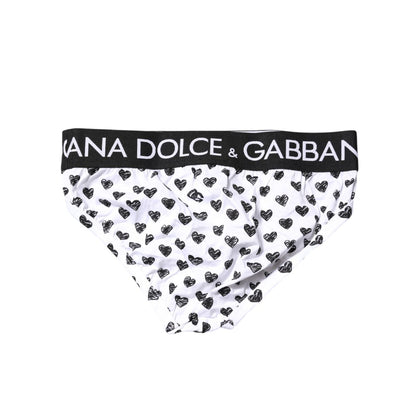 Dolce & Gabbana White Heart Printed Regular Brief Underwear Dolce & Gabbana