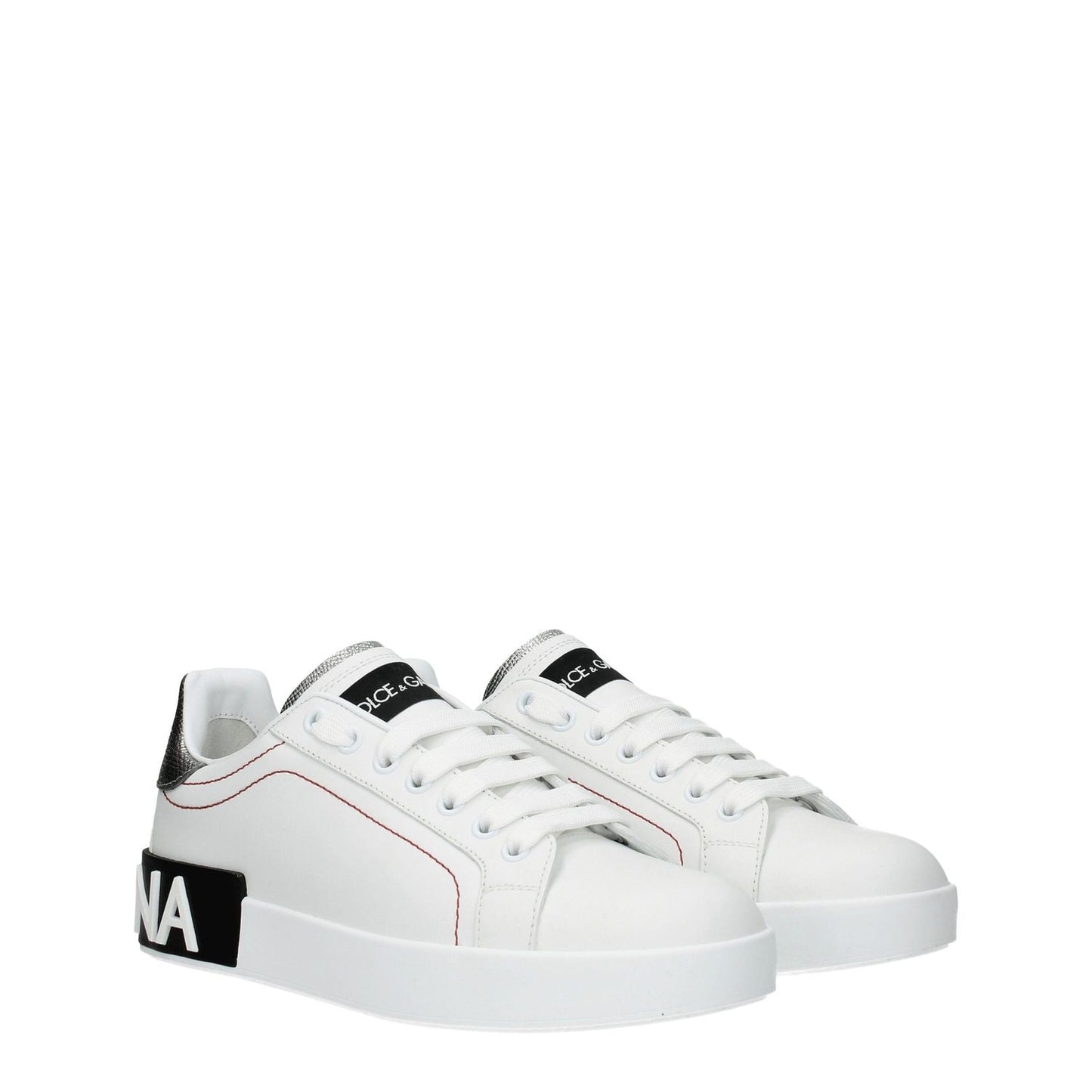 Dolce & Gabbana White Leather Low Top Sneakers Dolce & Gabbana