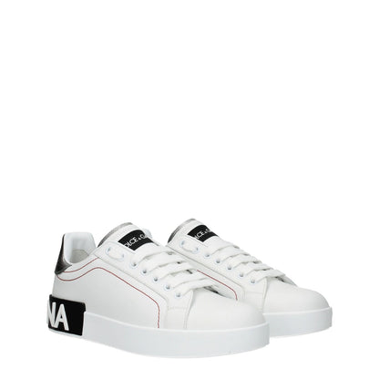 Dolce & Gabbana White Leather Low Top Sneakers Dolce & Gabbana