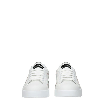 Dolce & Gabbana White Leather Low Top Sneakers Dolce & Gabbana