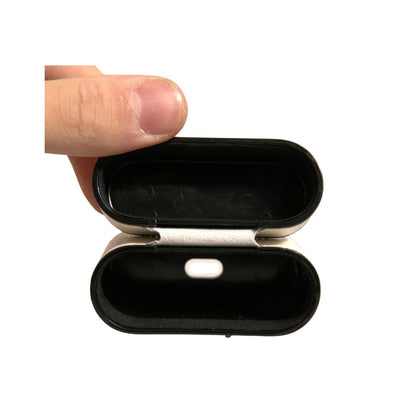 Dolce & Gabbana White Leather Metal Logo Plaque Holder Airpods Case Dolce & Gabbana