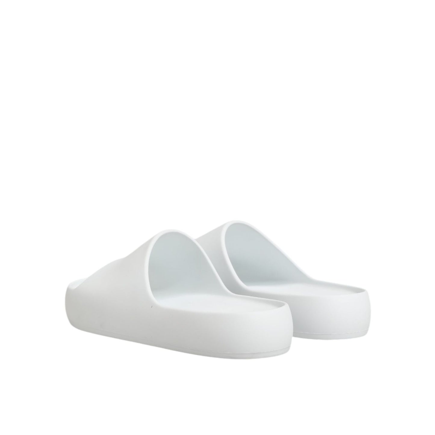 Dolce & Gabbana White Logo Slides Sandals Men Beachwear Shoes Dolce & Gabbana