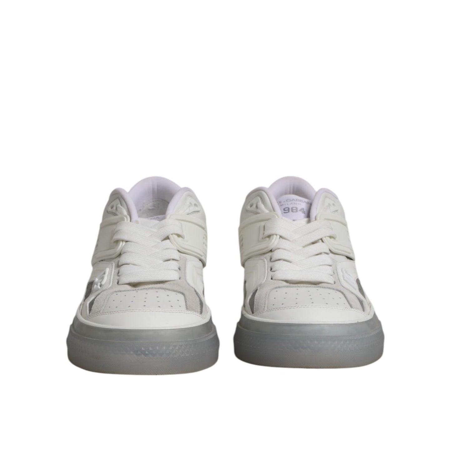 Dolce & Gabbana White Low Top DG Embossed Men Sneakers Shoes Dolce & Gabbana