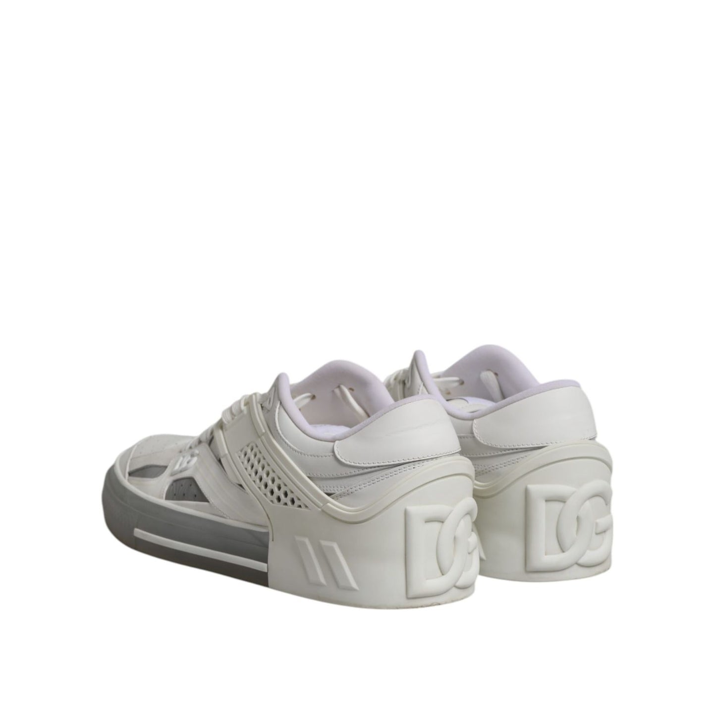 Dolce & Gabbana White Low Top DG Embossed Men Sneakers Shoes Dolce & Gabbana