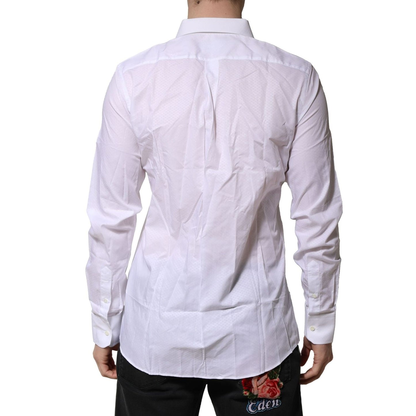 Dolce & Gabbana White MARTINI Long Sleeves Men Formal Shirt Dolce & Gabbana