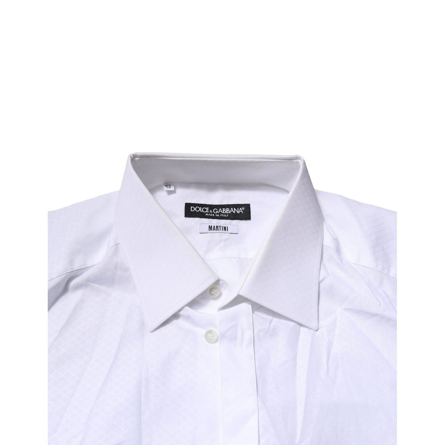 Dolce & Gabbana White MARTINI Long Sleeves Men Formal Shirt Dolce & Gabbana