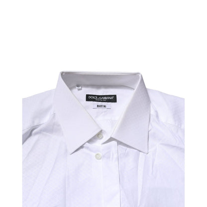 Dolce & Gabbana White MARTINI Long Sleeves Men Formal Shirt Dolce & Gabbana