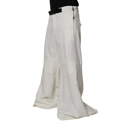 Dolce & Gabbana White Mid Waist Wide Leg Pants Dolce & Gabbana