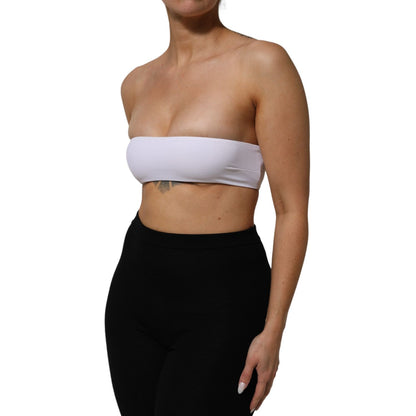Dolce & Gabbana White Nylon Blend Bandeau Strapless Tube Top Dolce & Gabbana