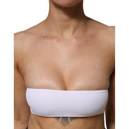 Dolce & Gabbana White Nylon Blend Bandeau Strapless Tube Top Dolce & Gabbana